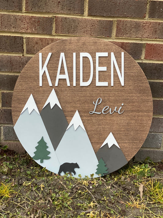 24" Round Nursery Sign with Add Ons